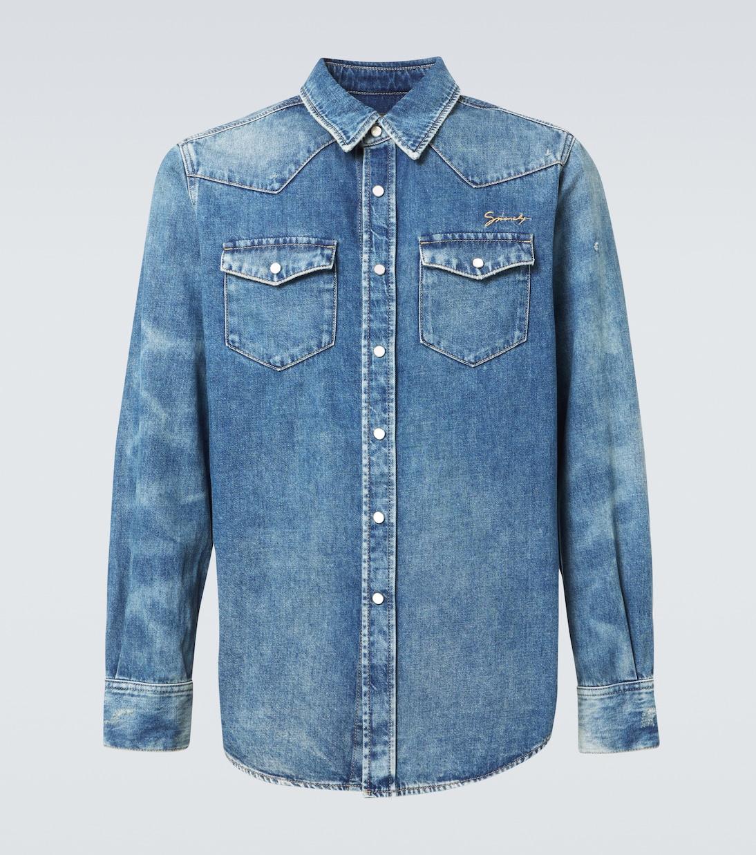 Logo embroidered denim shirt | Givenchy