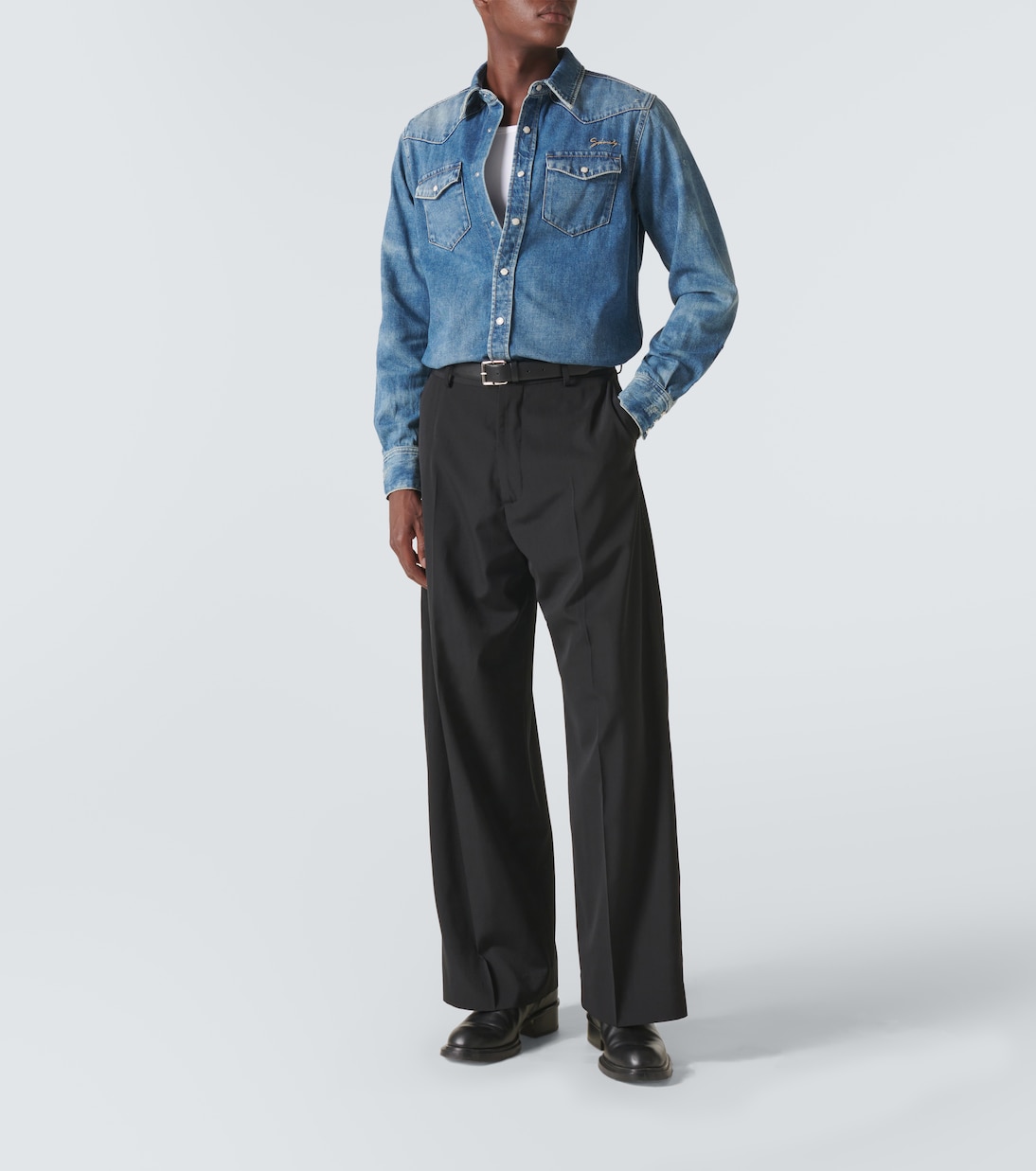 Logo embroidered denim shirt | Givenchy