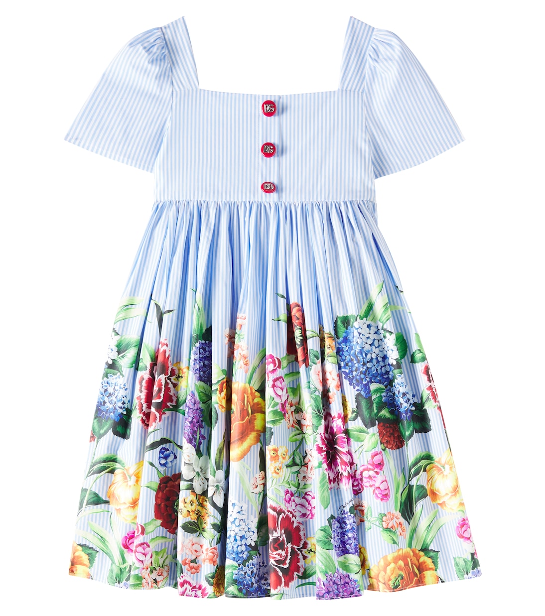 Robe en coton à fleurs | Dolce&Gabbana Kids
