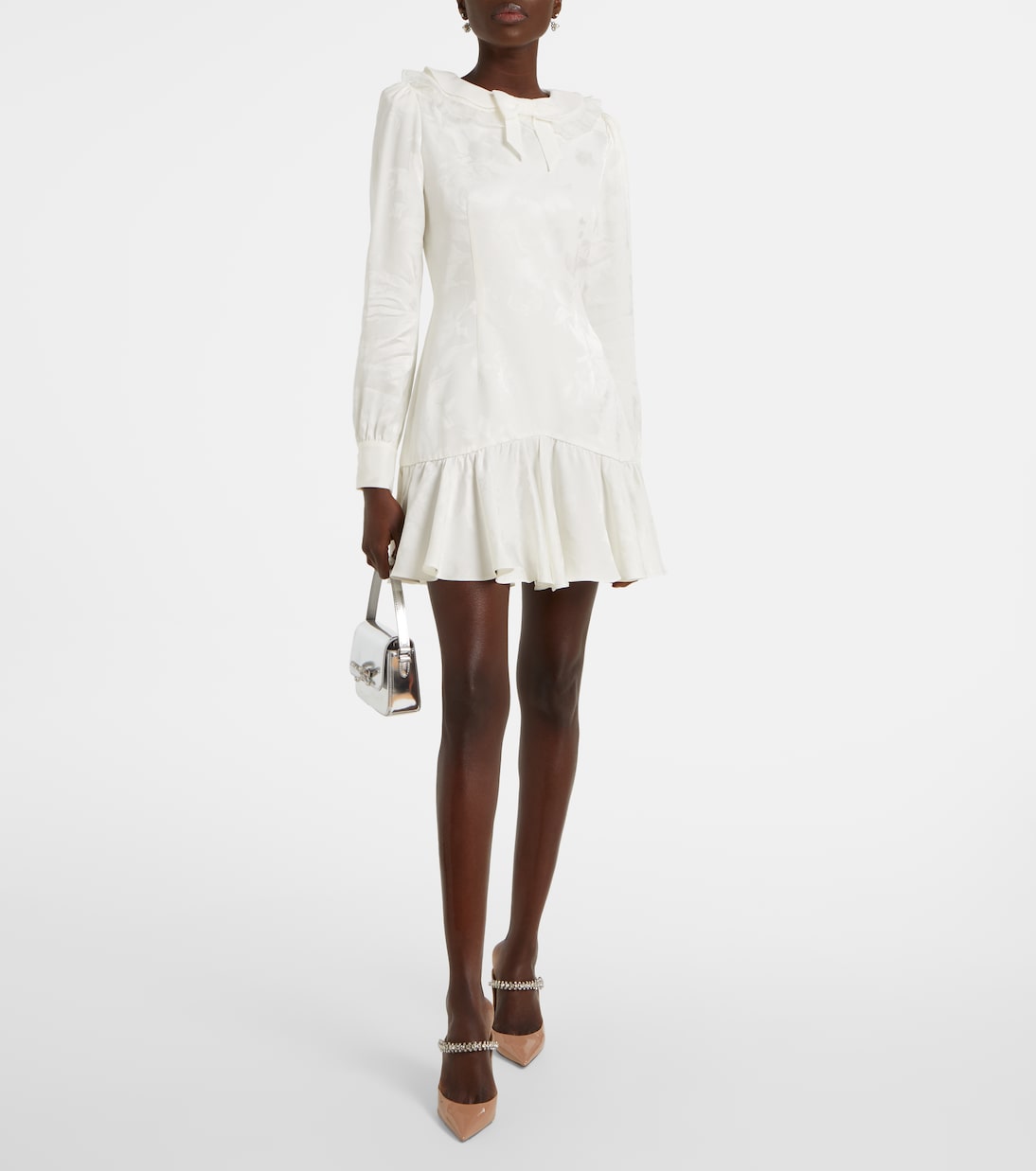 Robe midi en jacquard à fleurs | Alessandra Rich