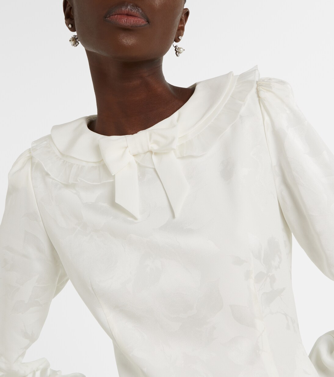 Robe midi en jacquard à fleurs | Alessandra Rich