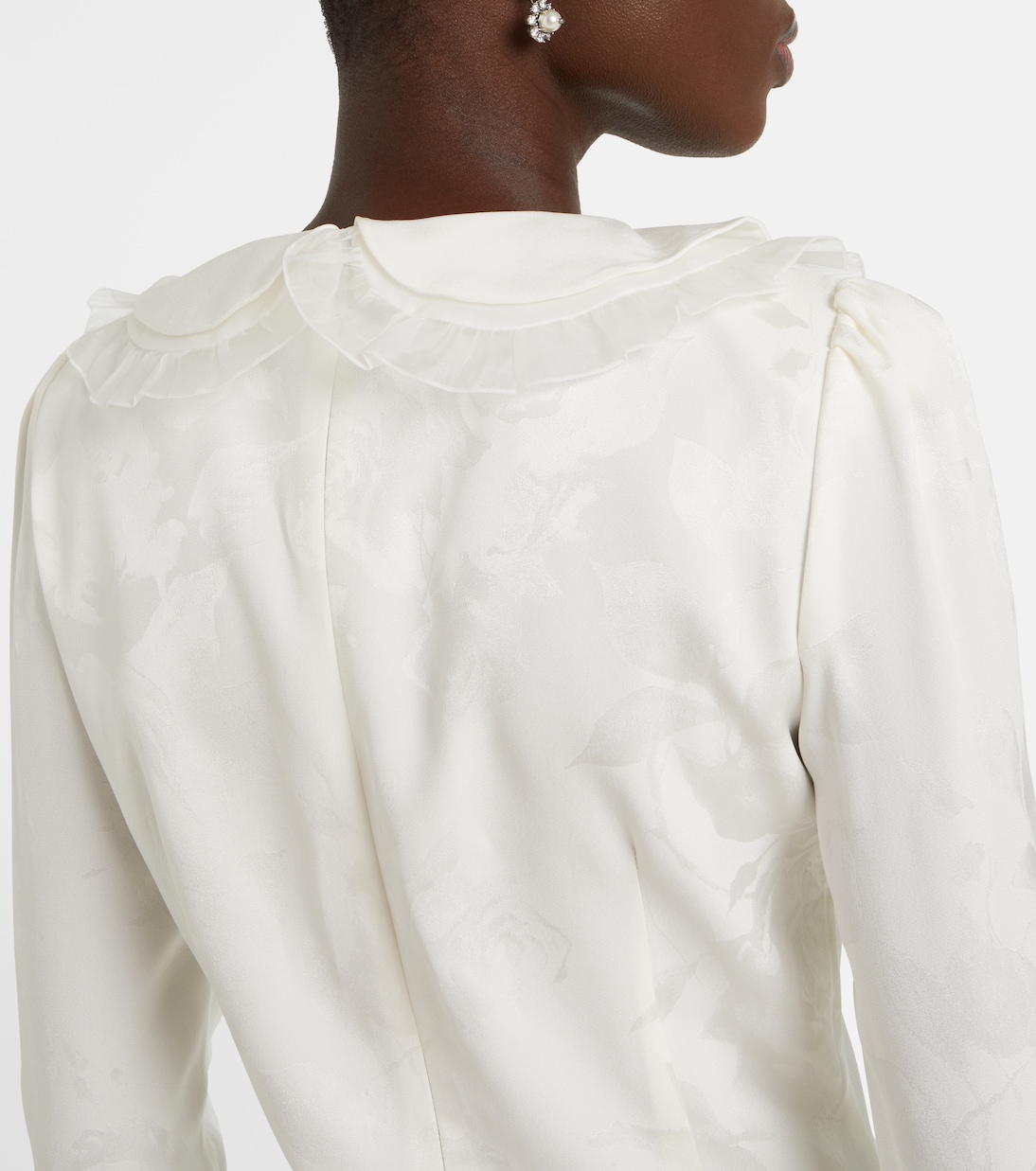 Robe midi en jacquard à fleurs | Alessandra Rich