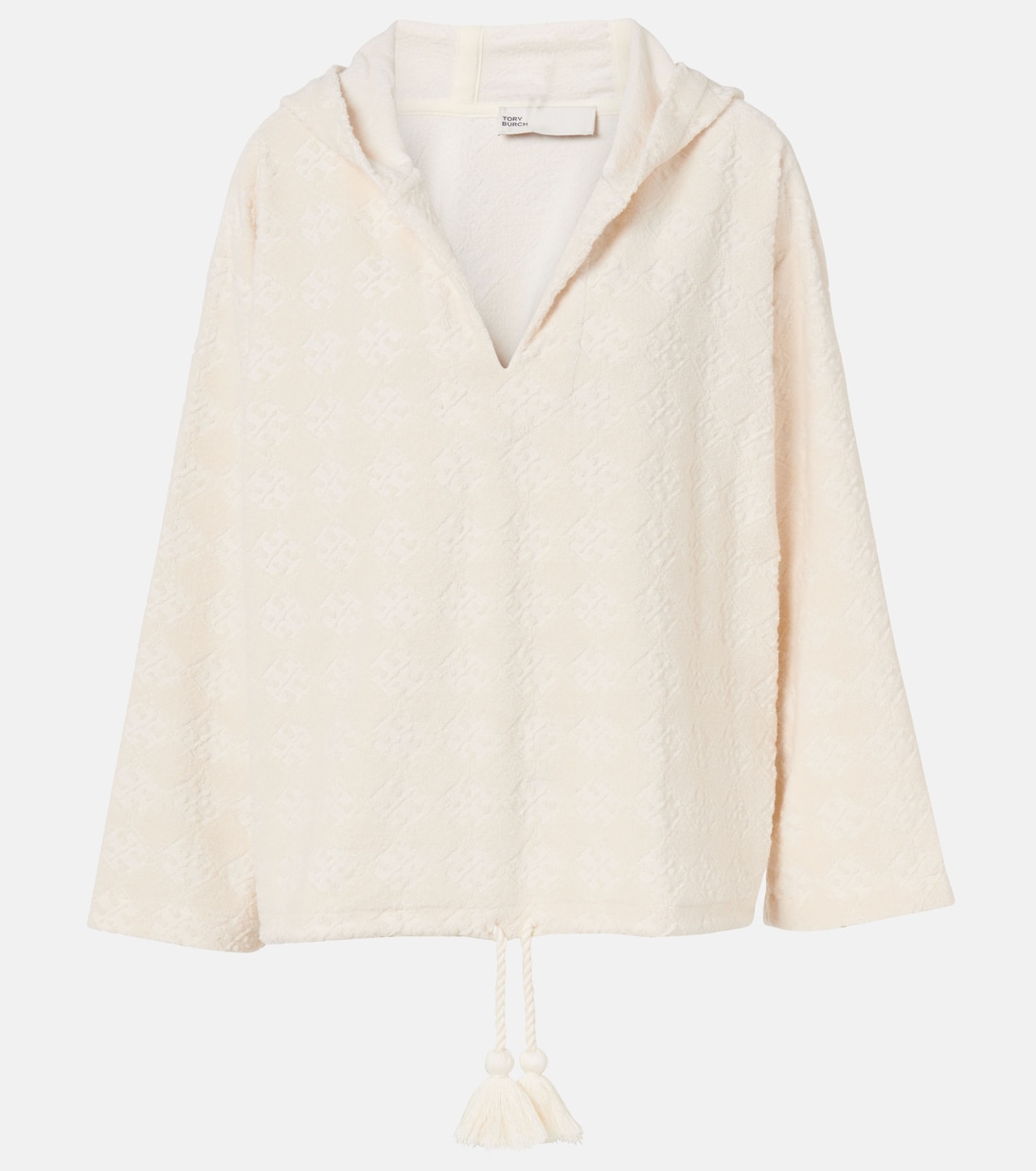 Jacquard cotton-blend terry sweater | Tory Burch
