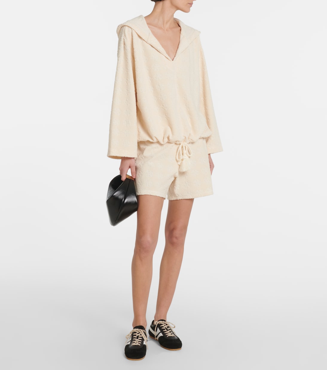 Jacquard cotton-blend terry sweater | Tory Burch