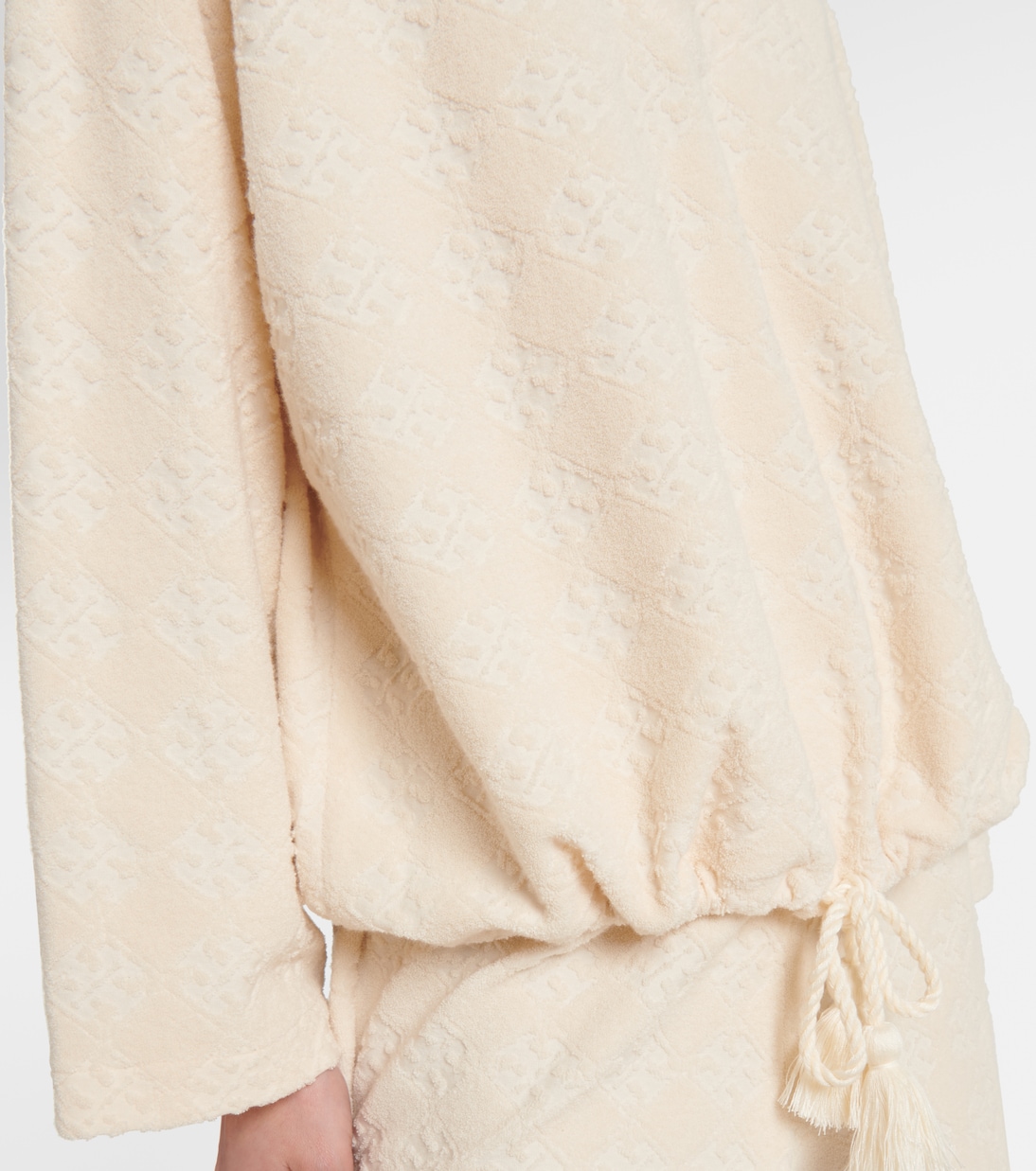 Jacquard cotton-blend terry sweater | Tory Burch