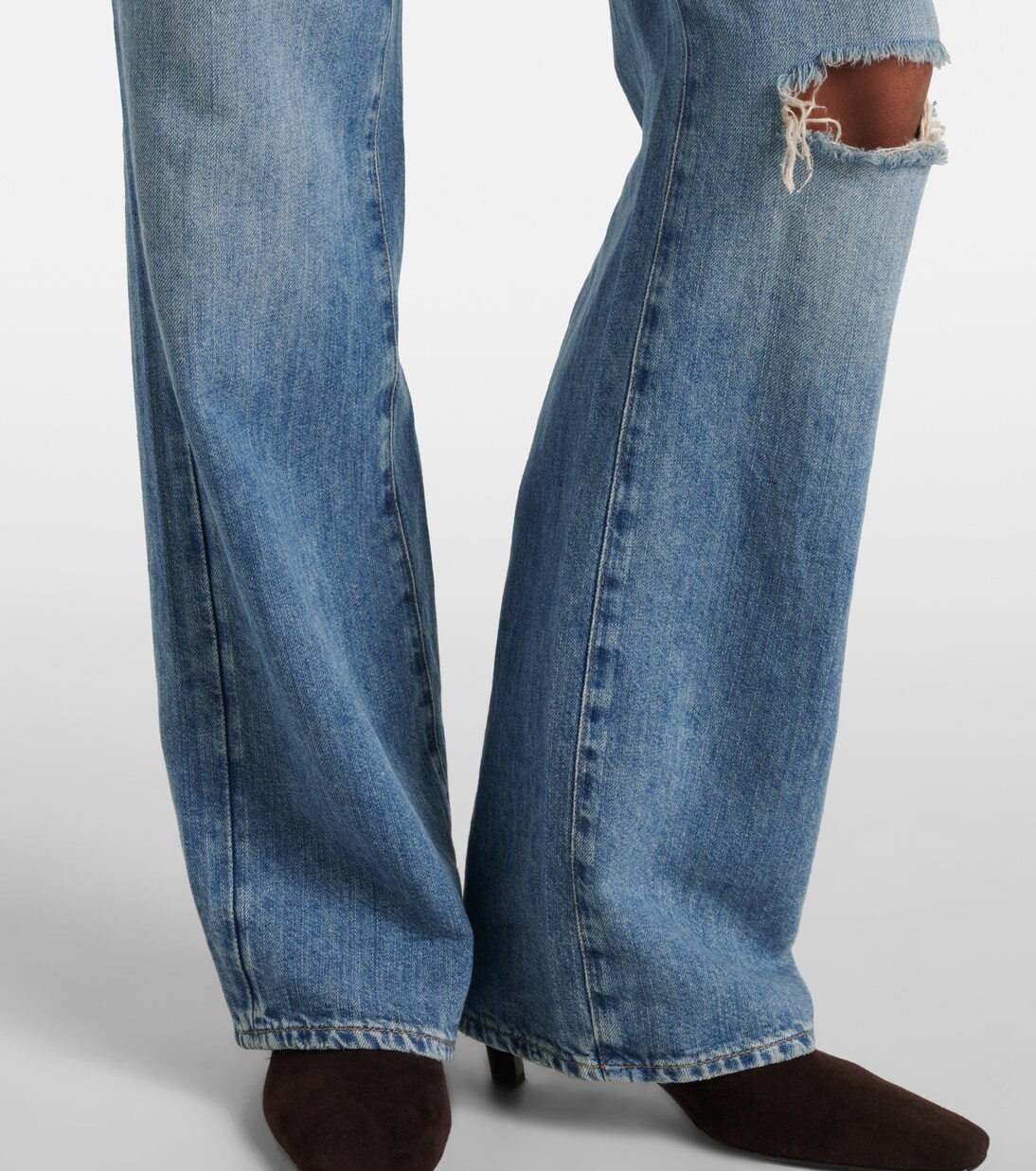 Distressed Wide-Leg Jeans Tess | 7 For All Mankind