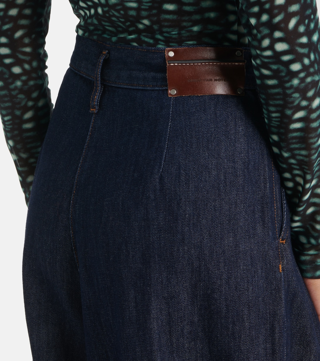 Pantalones anchos de tiro alto plisados | Dries Van Noten