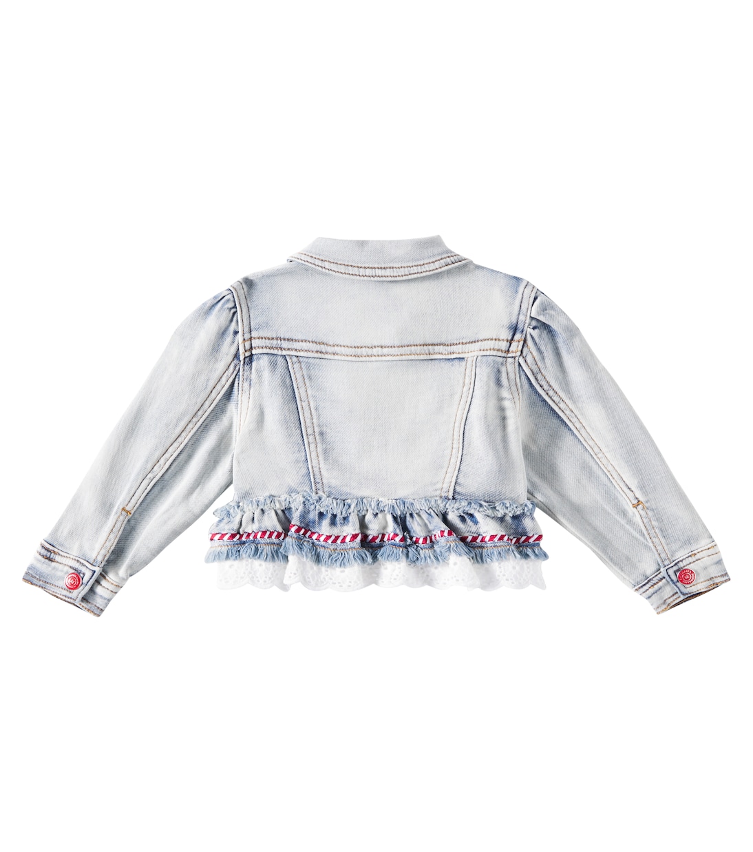 Embroidered ruffled denim jacket | Monnalisa