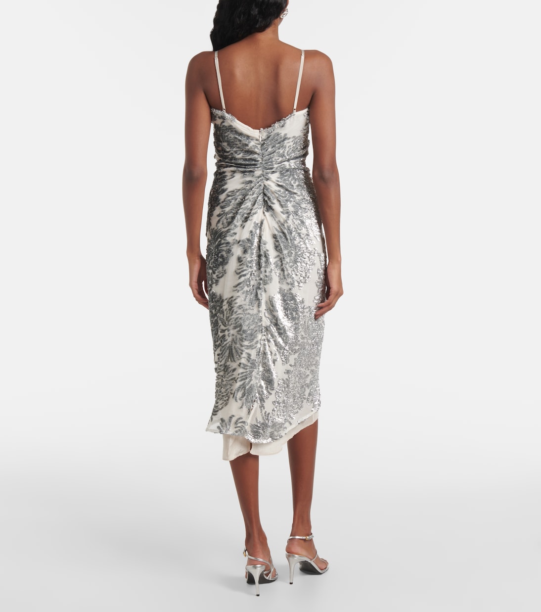 Robe en soie mélangée à fleurs | Jacques Wei