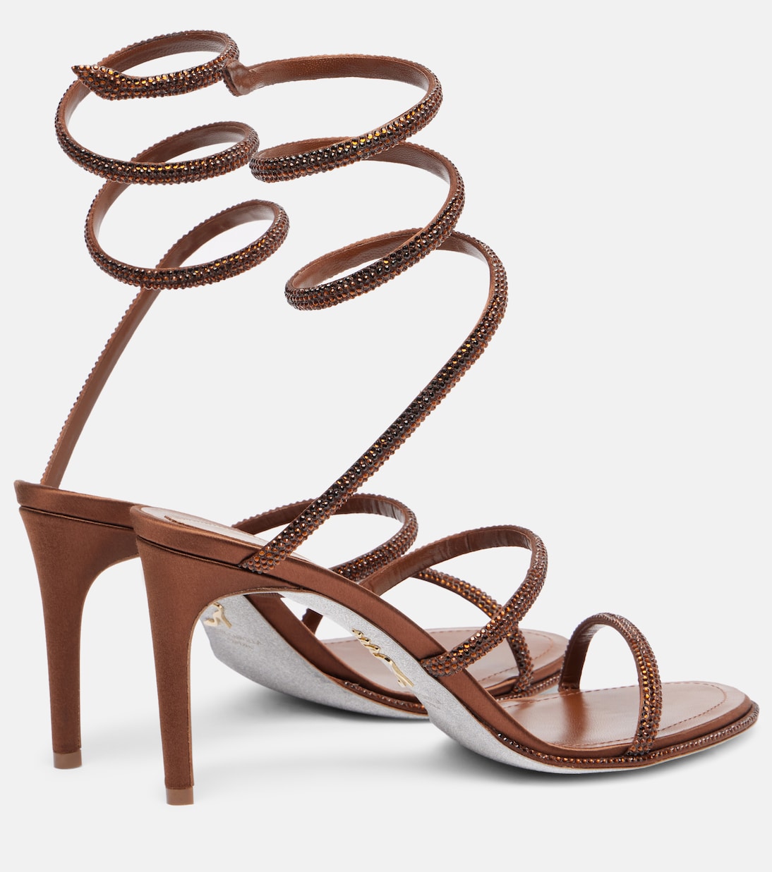 Sandalen Cleo 80 aus Satin mit Kristallen | Rene Caovilla