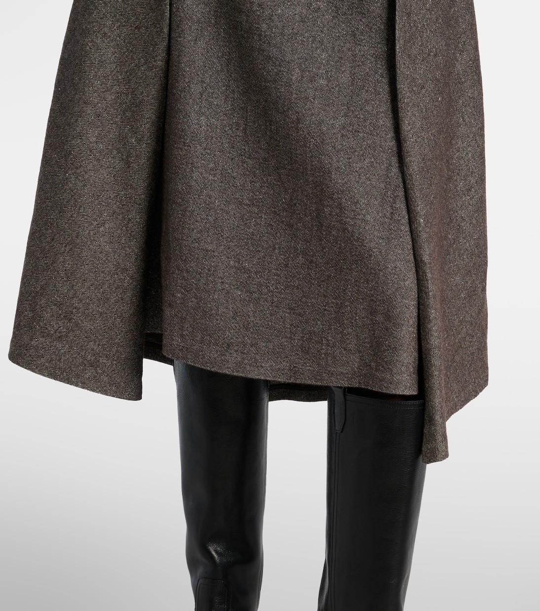 Wool and linen-blend midi skirt | Brunello Cucinelli