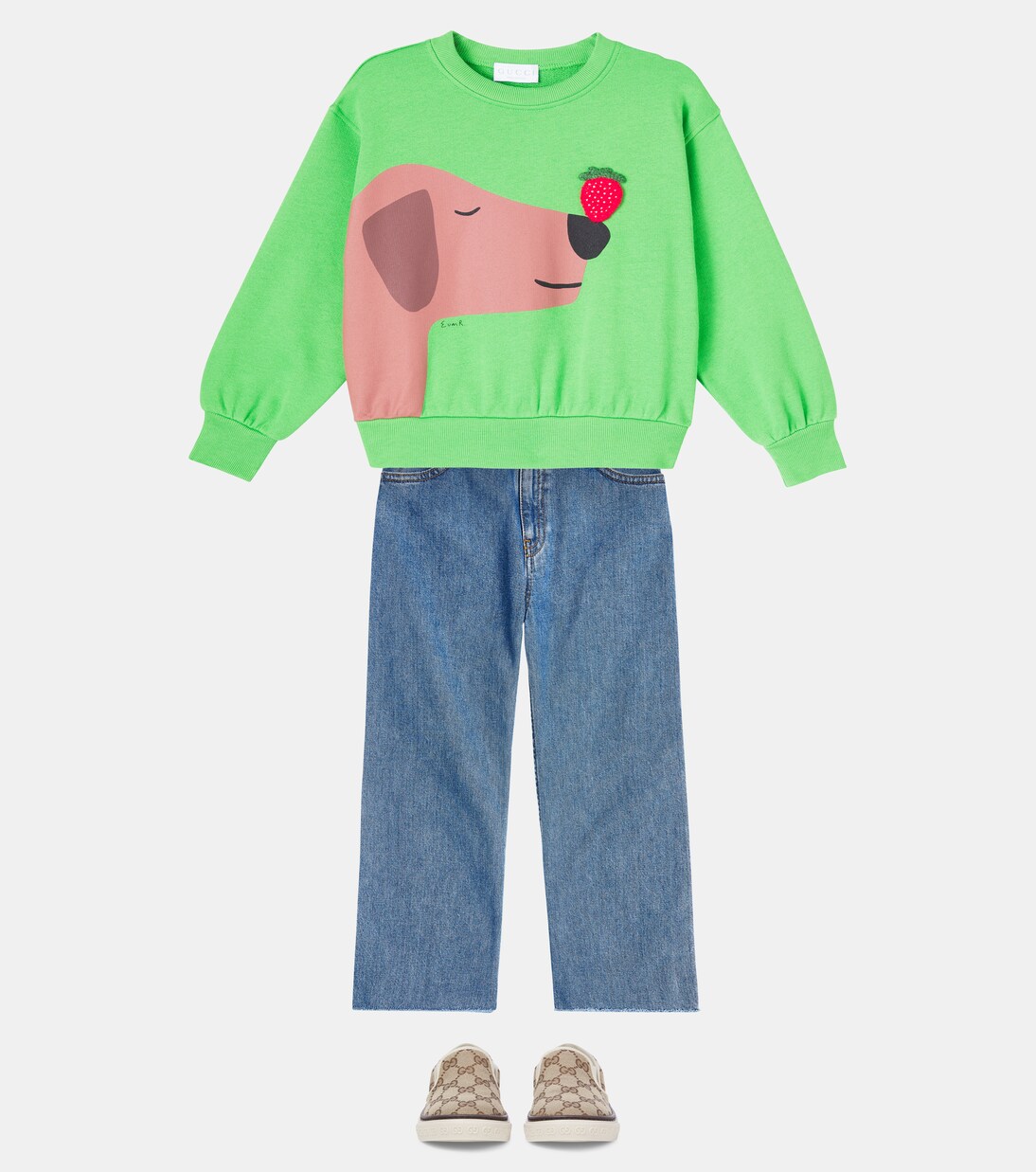 x Euan Roberts printed cotton jersey sweatshirt | Gucci Kids