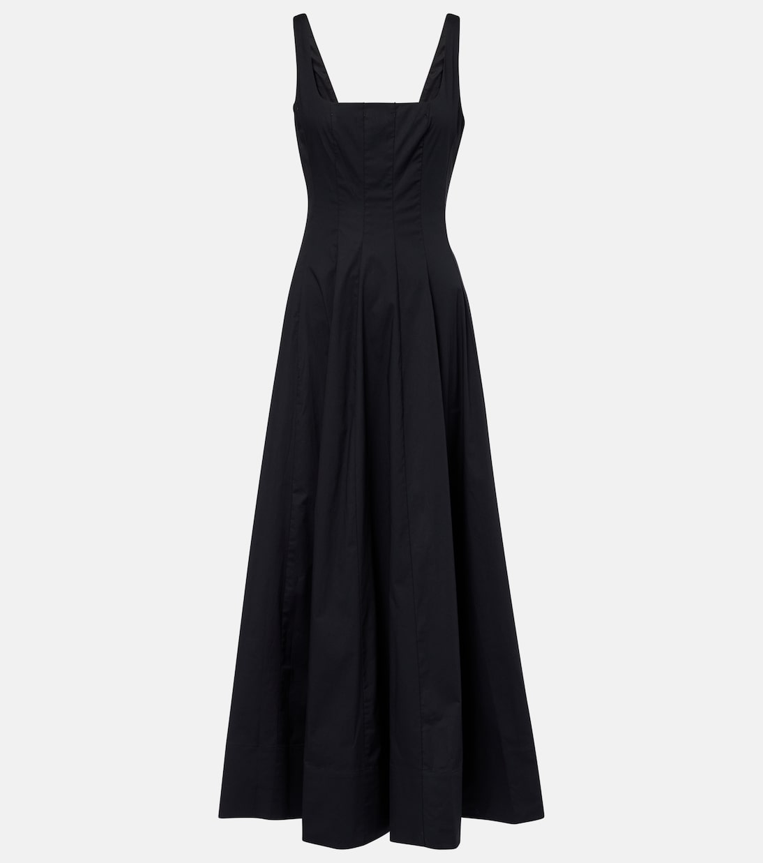 Wells pleated cotton midi dress | Staud