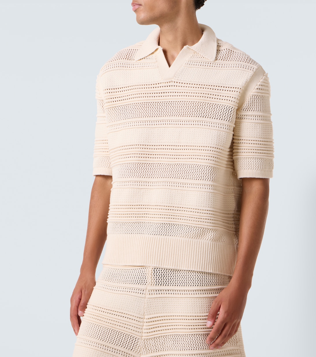 Polohemd aus Häkelstrick | Commas