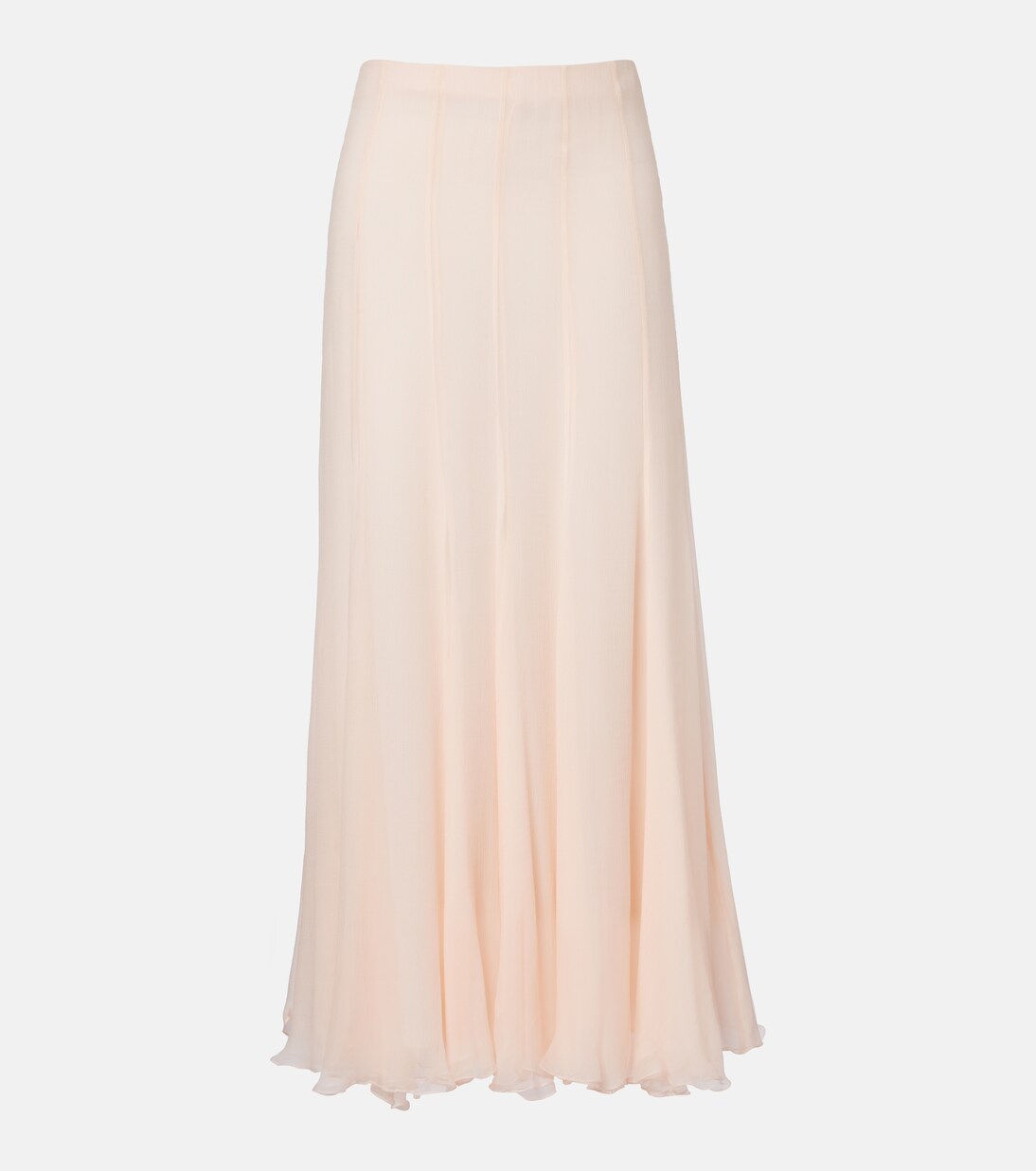 Pleated silk muslin maxi skirt  | Chloé