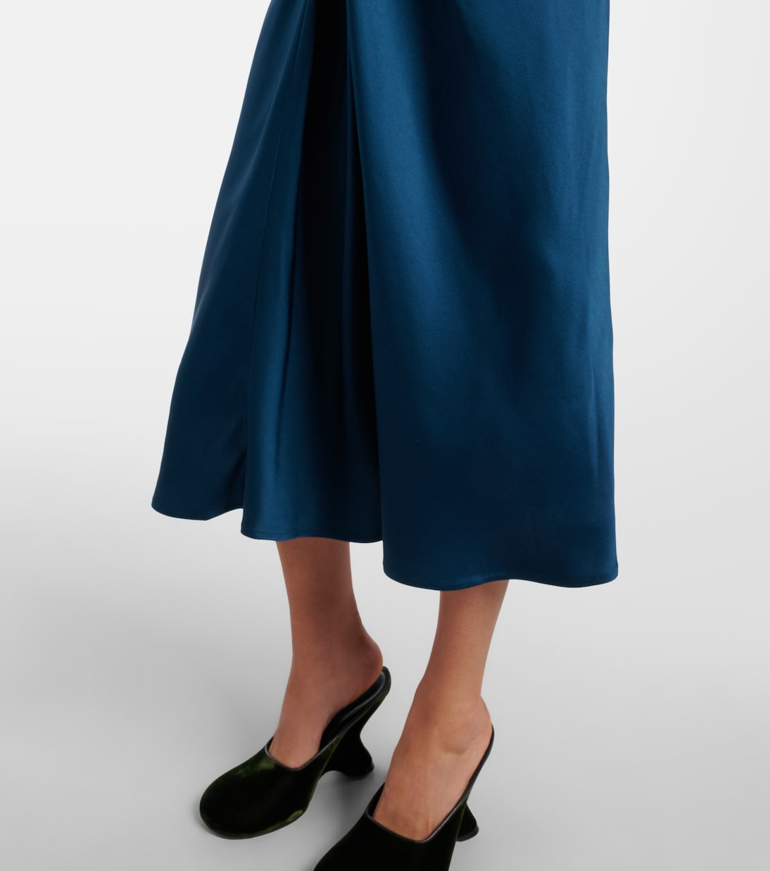 Gathered satin midi skirt | Dries Van Noten