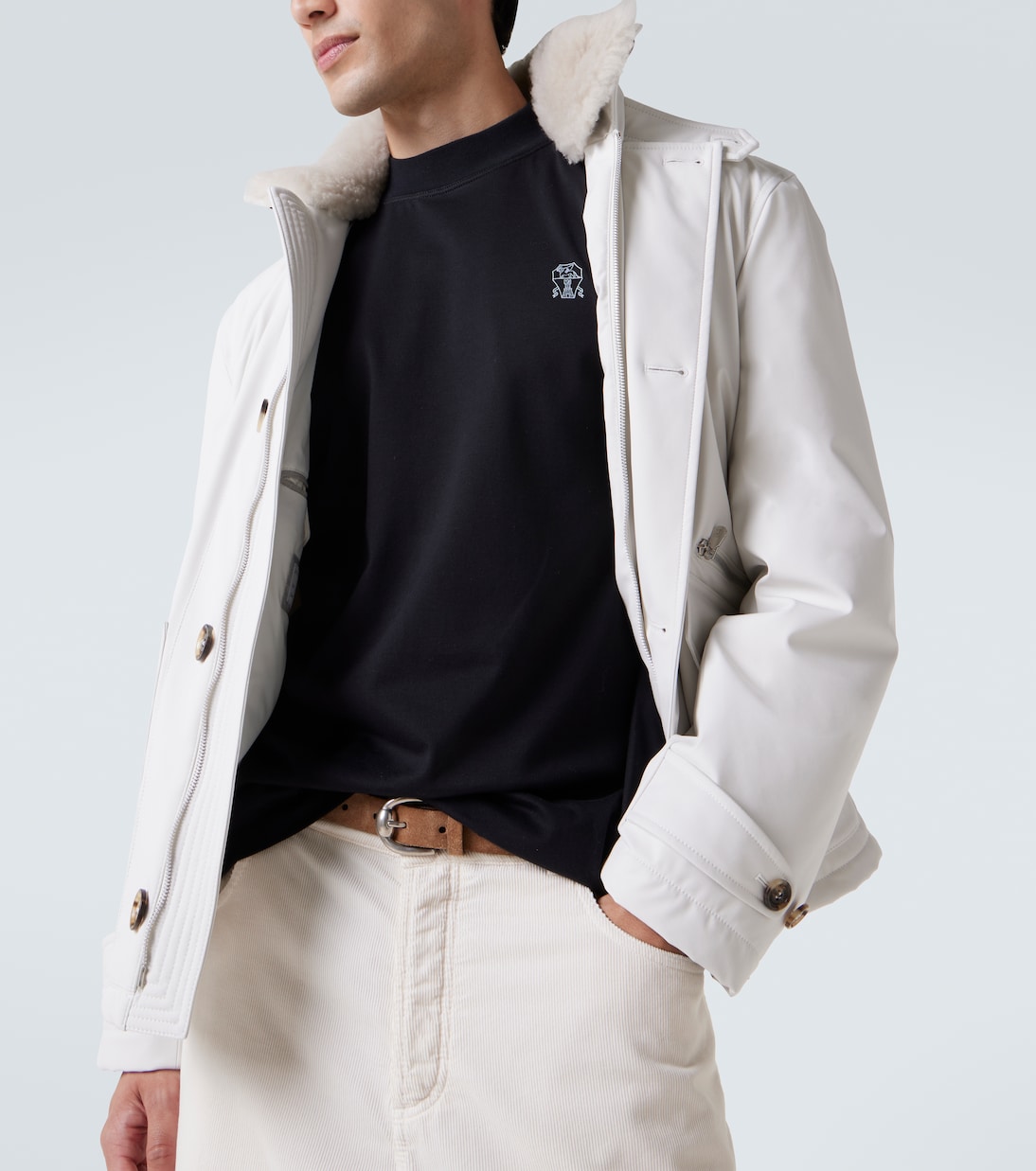 Camiseta de algodón con logo | Brunello Cucinelli