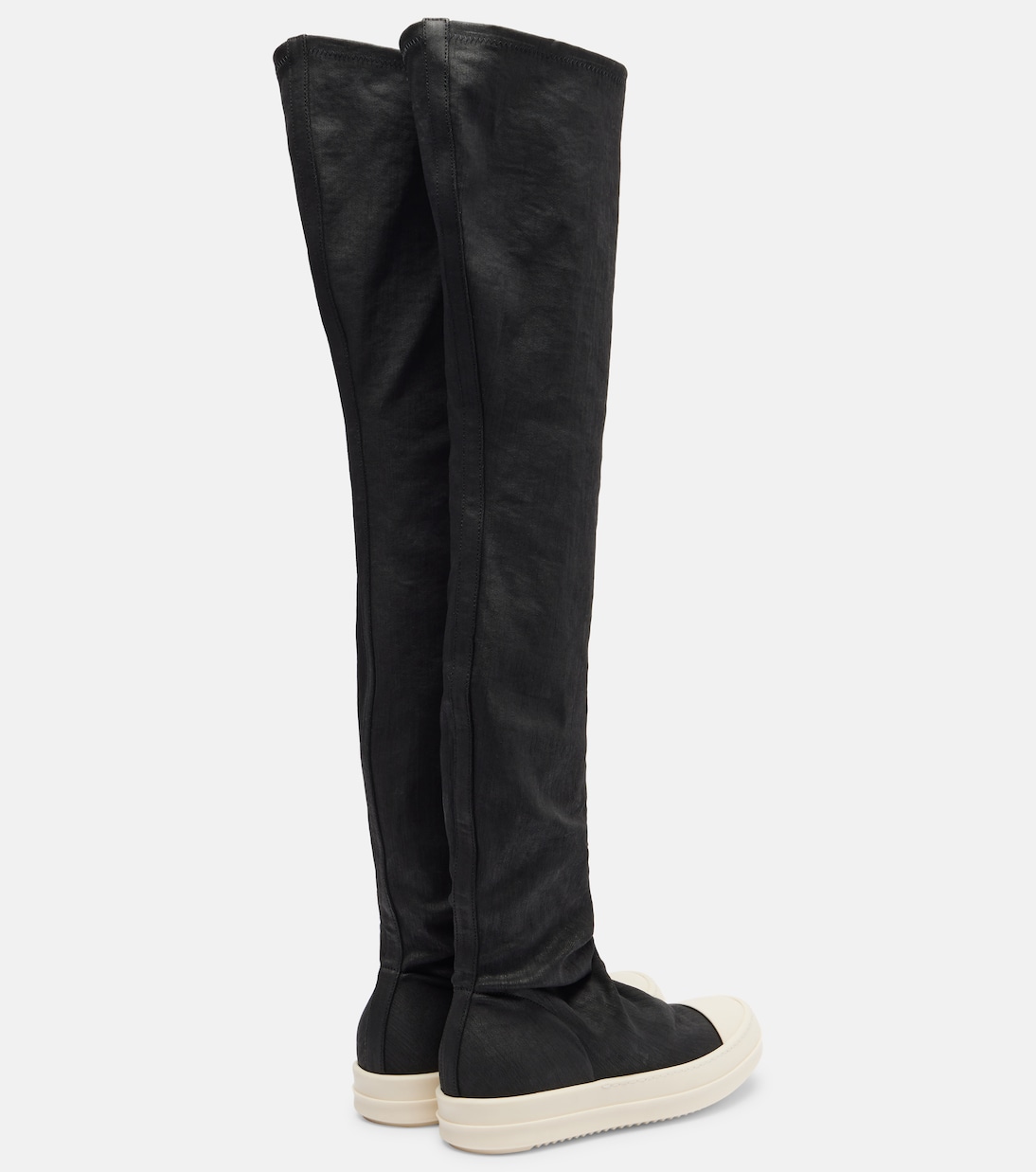 Coated denim over-the-knee boots | Rick Owens