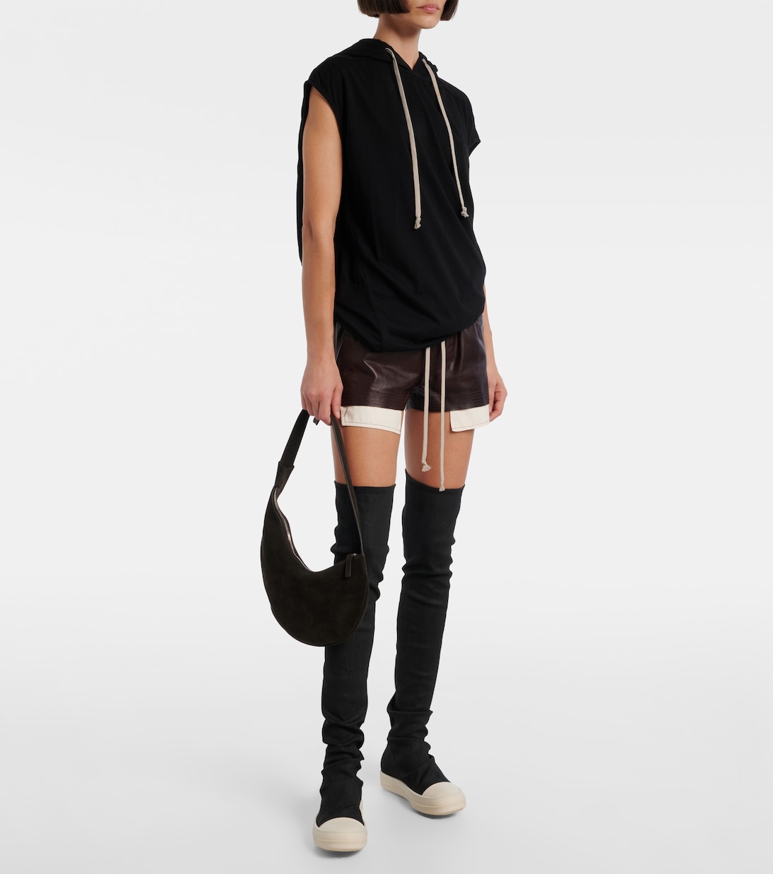 Coated denim over-the-knee boots | Rick Owens