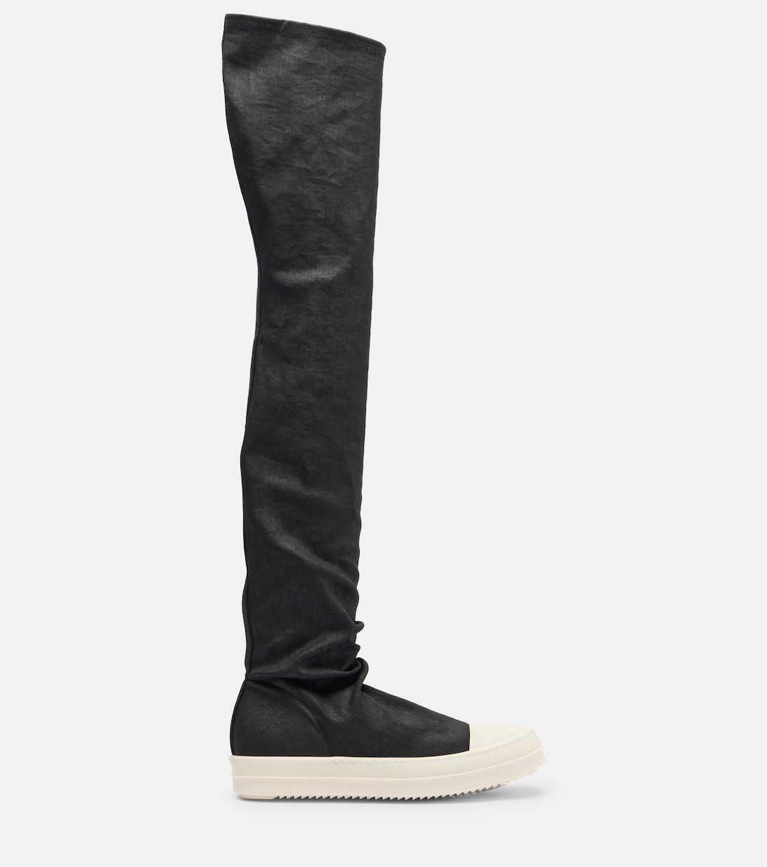 Coated denim over-the-knee boots | Rick Owens