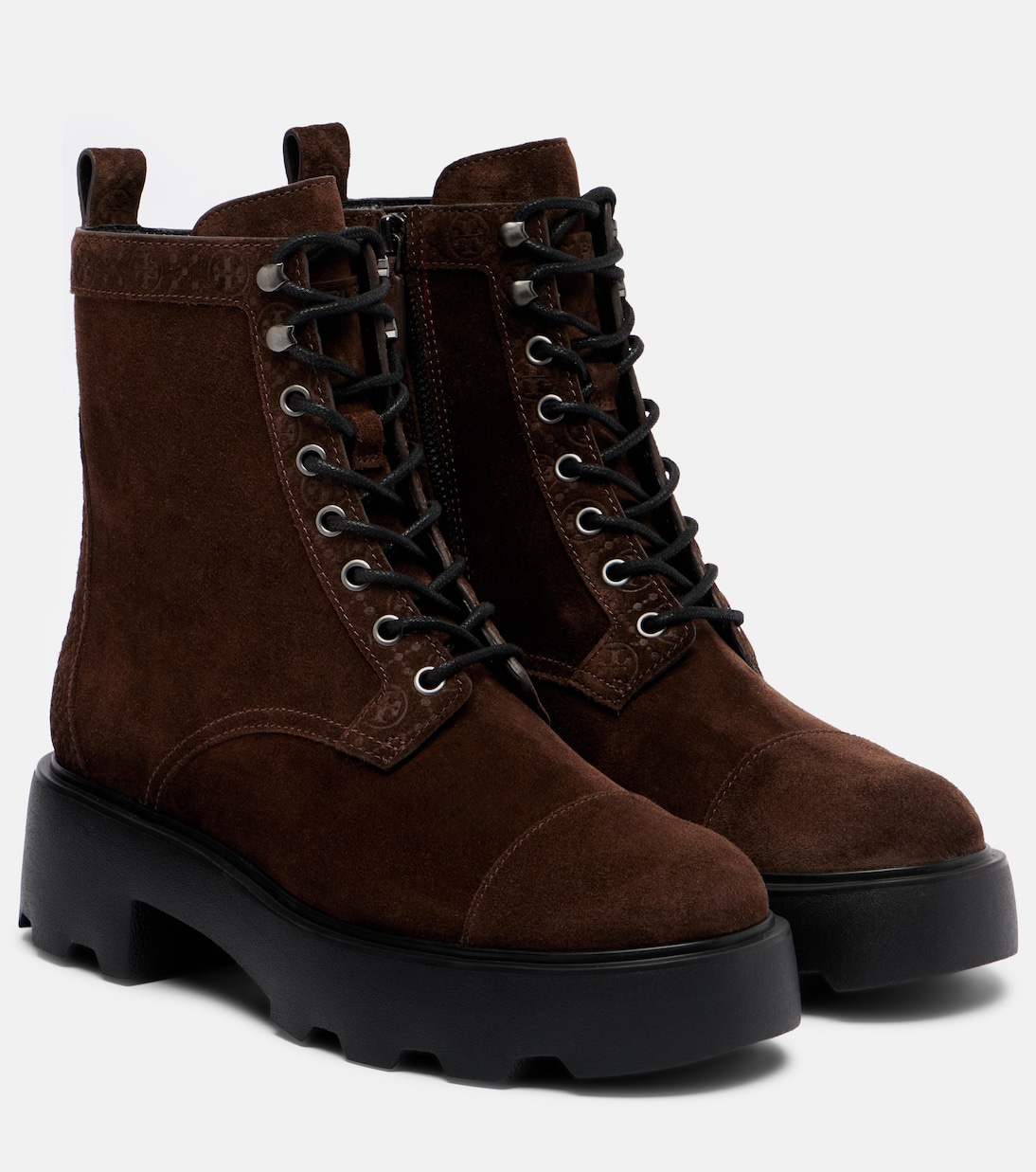 T Monogram suede combat boots | Tory Burch