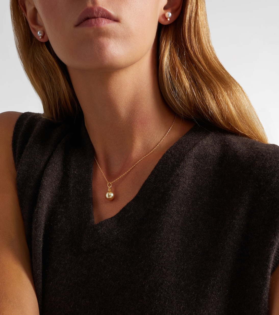 18kt gold necklace with pearl and diamond | Mikimoto