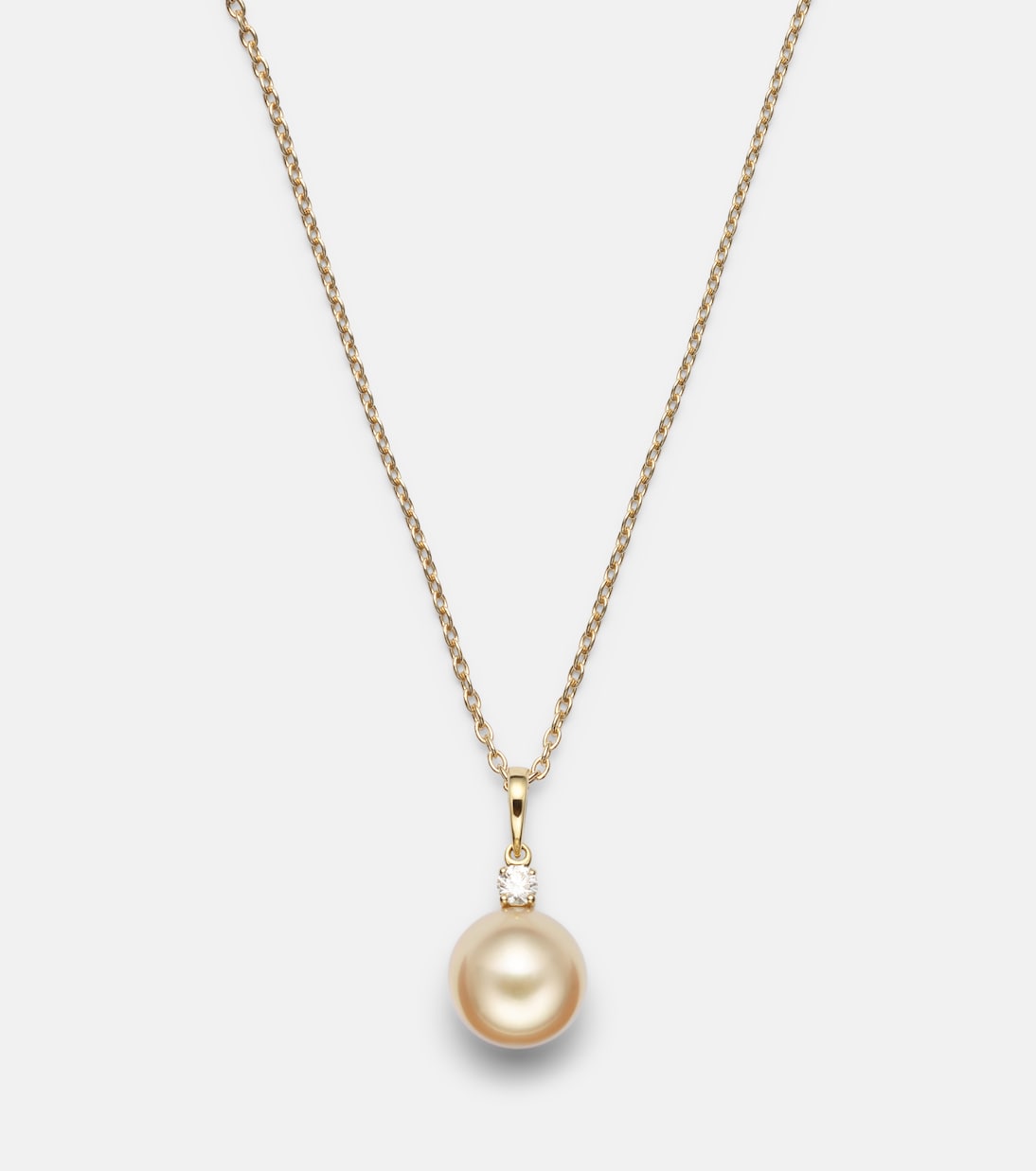 18kt gold necklace with pearl and diamond | Mikimoto