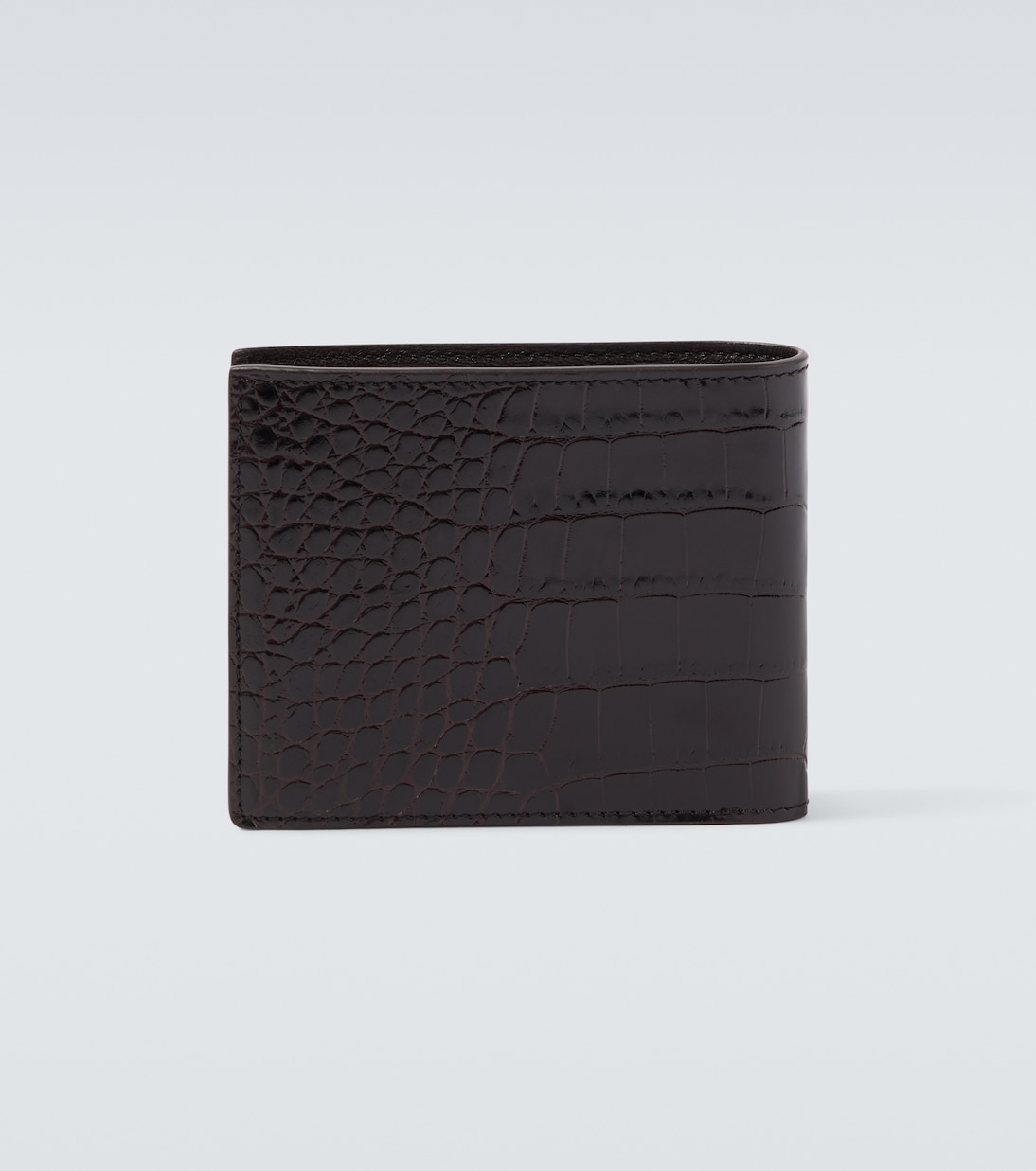 Croc-effect patent leather bifold wallet | Tom Ford