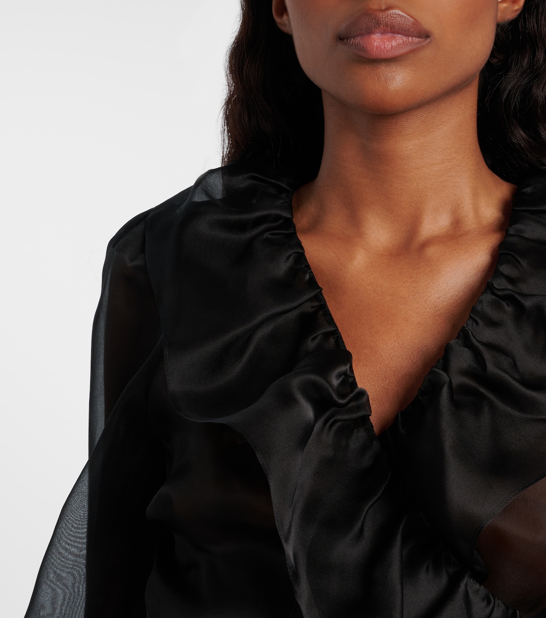 Anjou sheer silk organza blouse | Rebecca Vallance