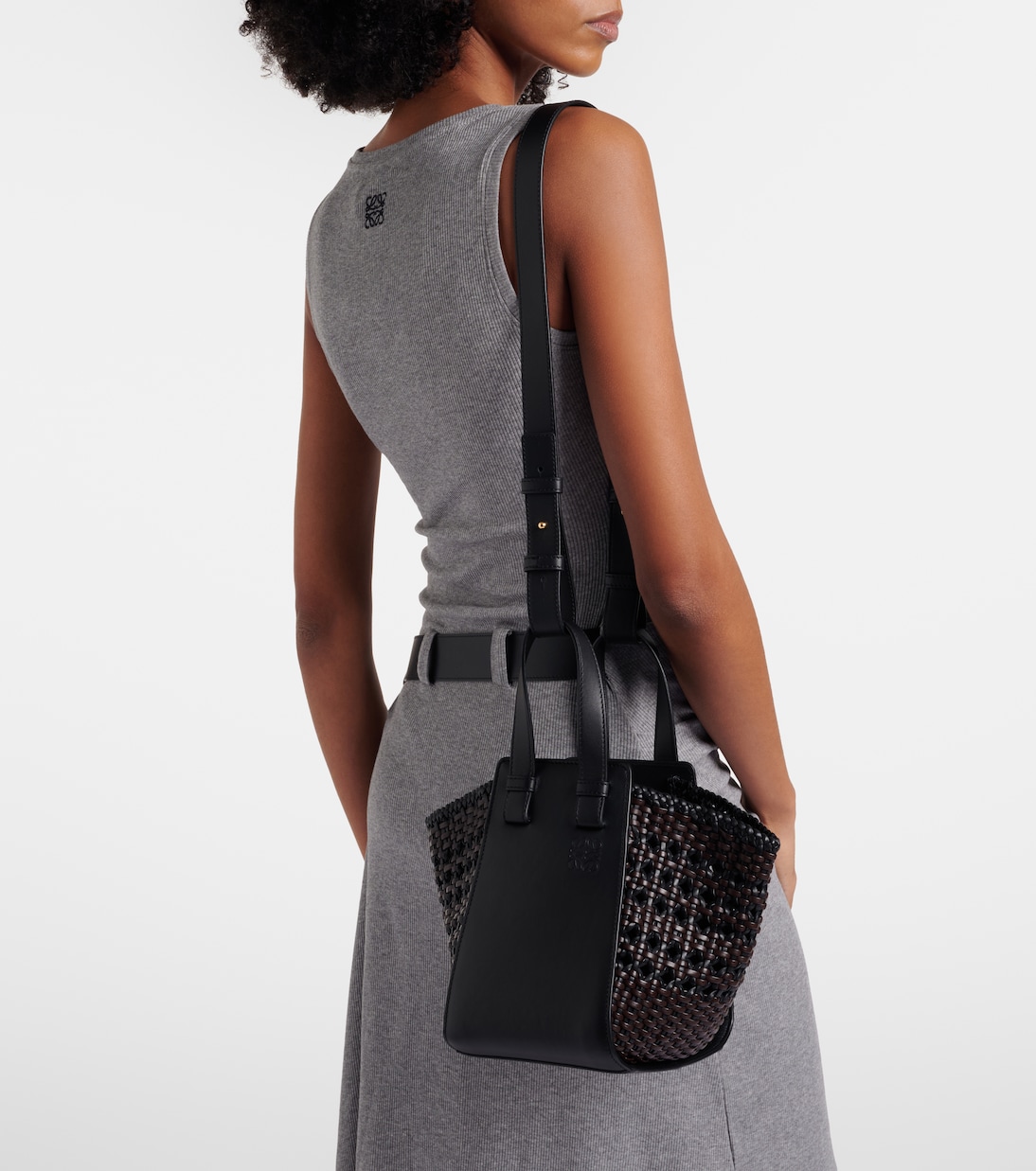 Cabas Hammock Small en cuir tressé | Loewe