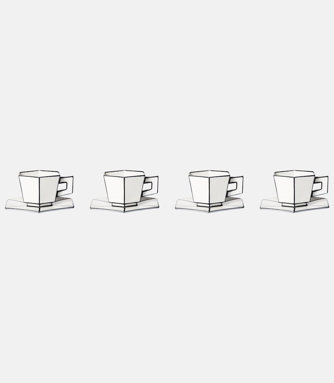 Carte Blanche set of 4 porcelain cups and saucers | Serax