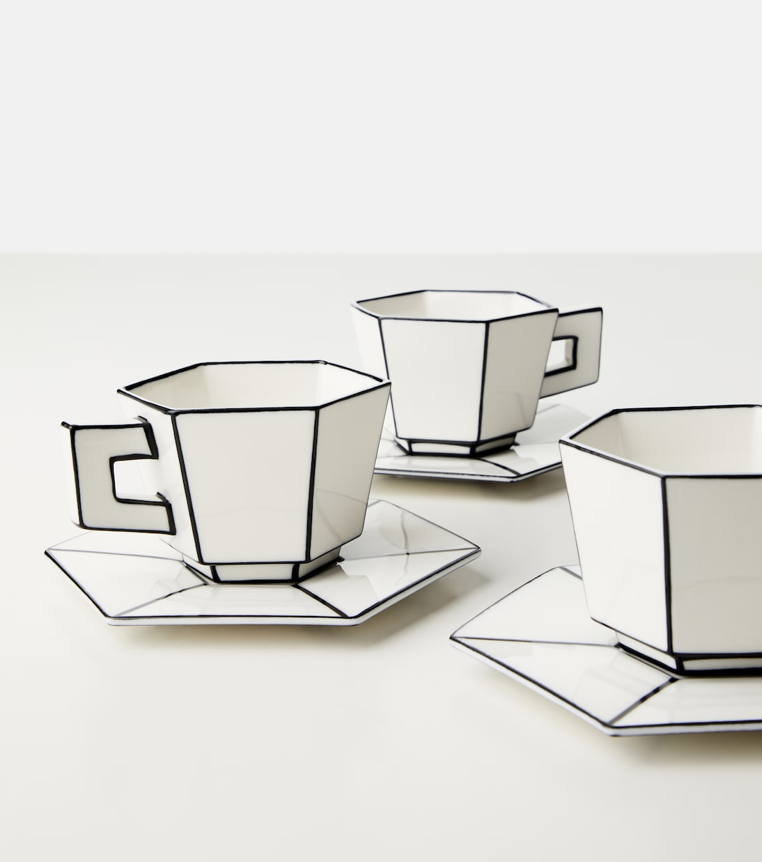 Carte Blanche set of 4 porcelain cups and saucers | Serax