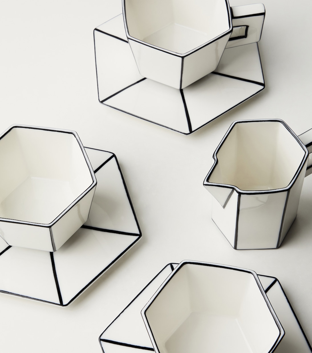 Carte Blanche set of 4 porcelain cups and saucers | Serax