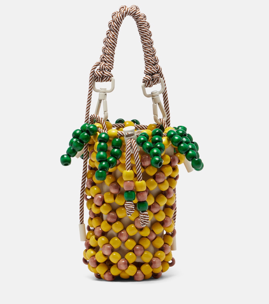 Pineapple Mini beaded top-handle bag | Alémais