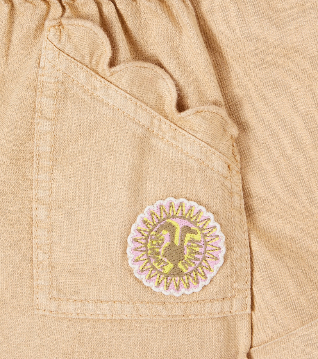 Wanderlust embroidered scalloped denim shorts | Zimmermann Kids