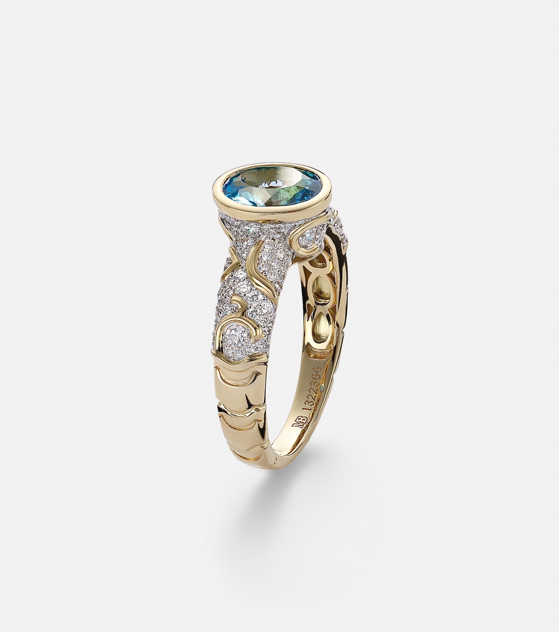 Ring Ondine aus 18kt Gelbgold mit Diamanten und Topas | Marina B