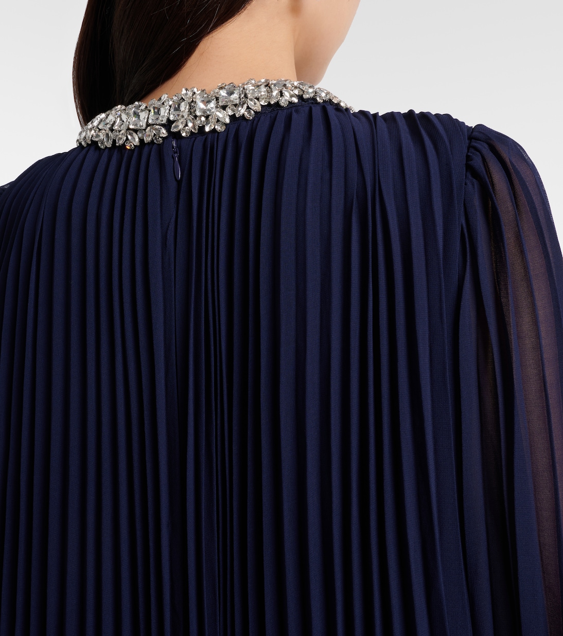 Embellished feather-trimmed chiffon maxi dress | Self-Portrait