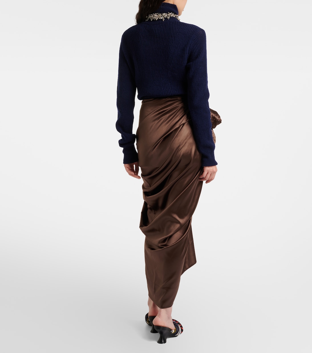 Midirock aus Satin aus einem Seidengemisch | Dries Van Noten