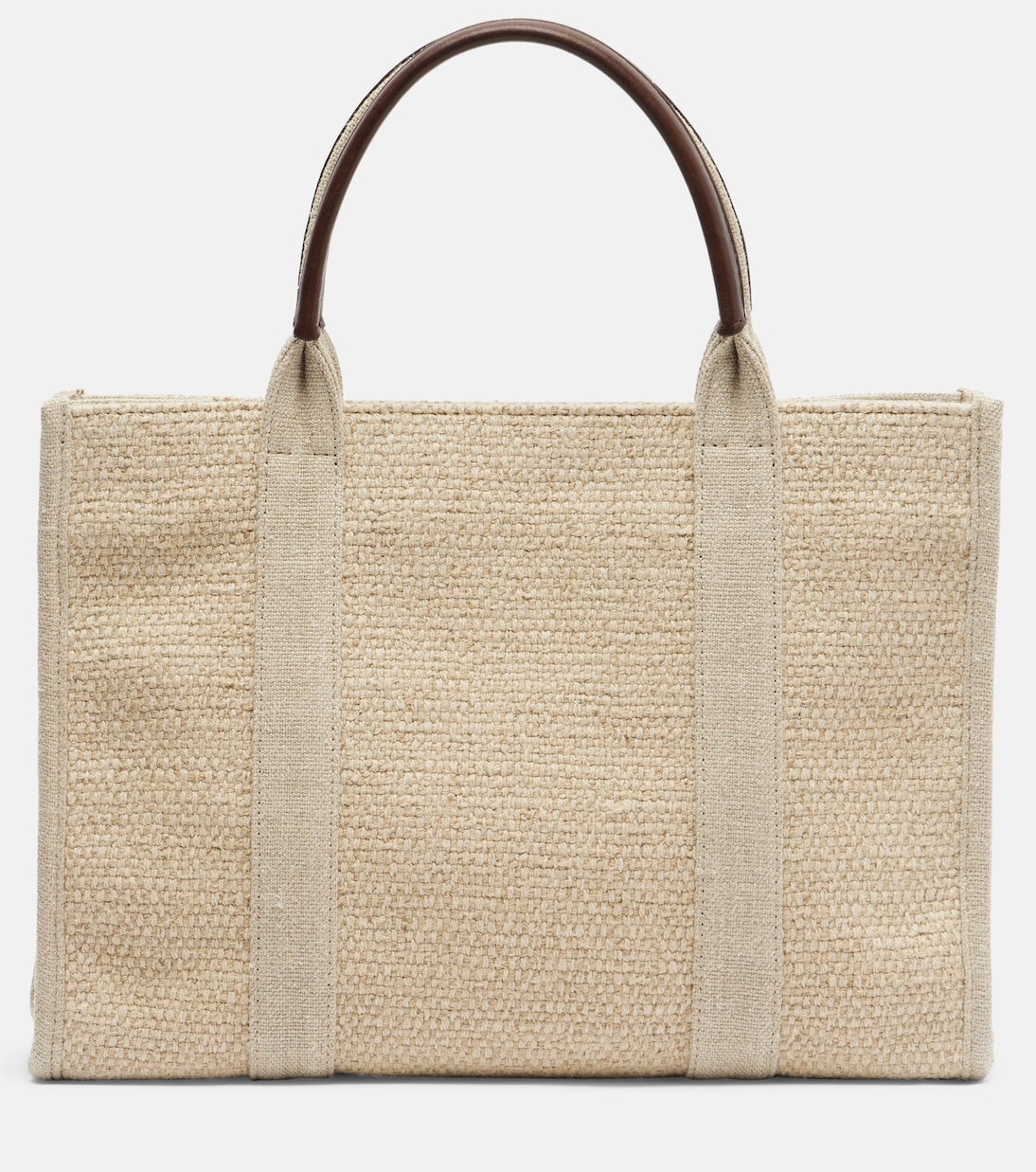 Georgia Medium leather-trimmed canvas tote bag | The Row