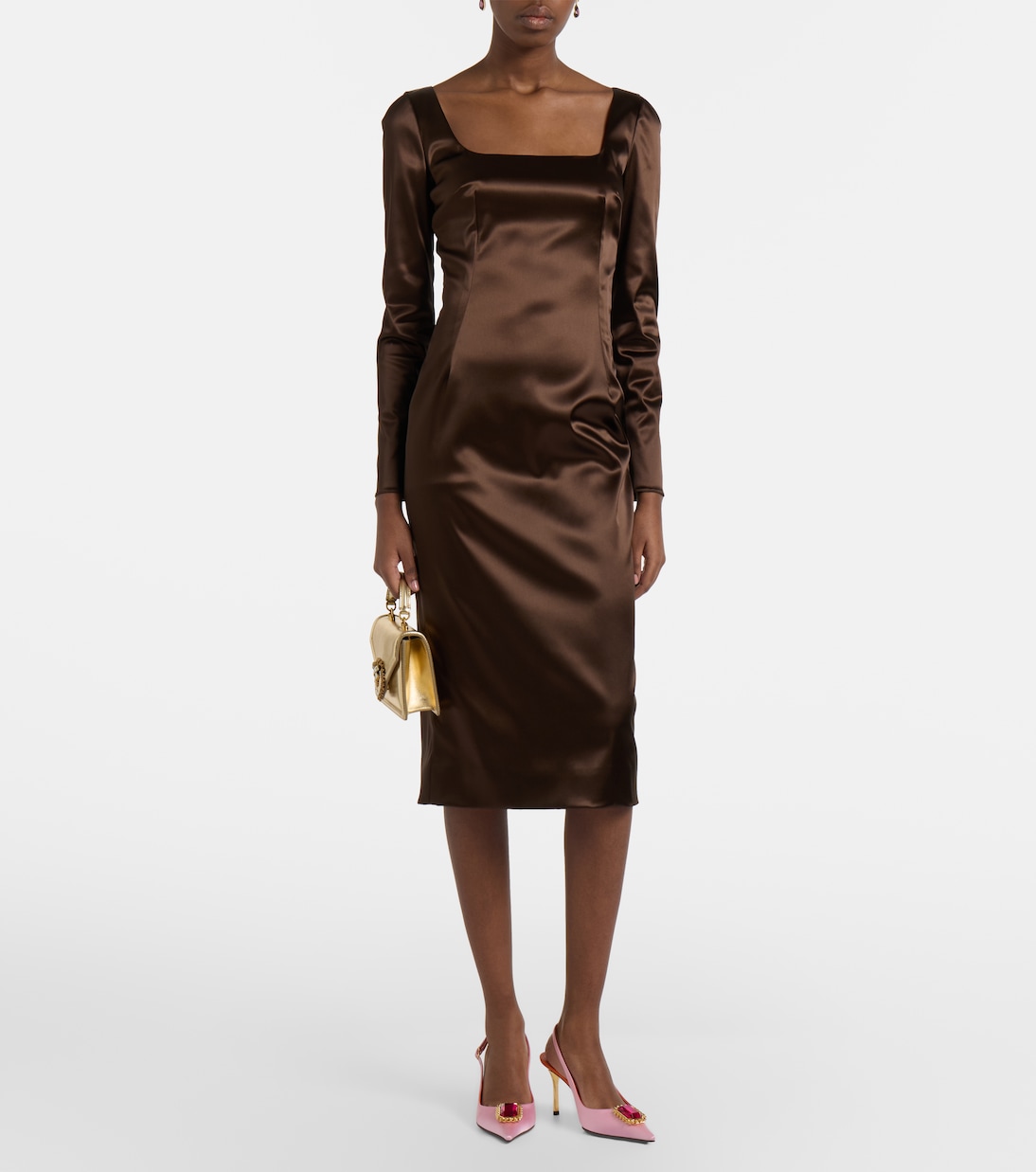 Verzierte Slingback-Pumps aus Satin | Dolce&Gabbana