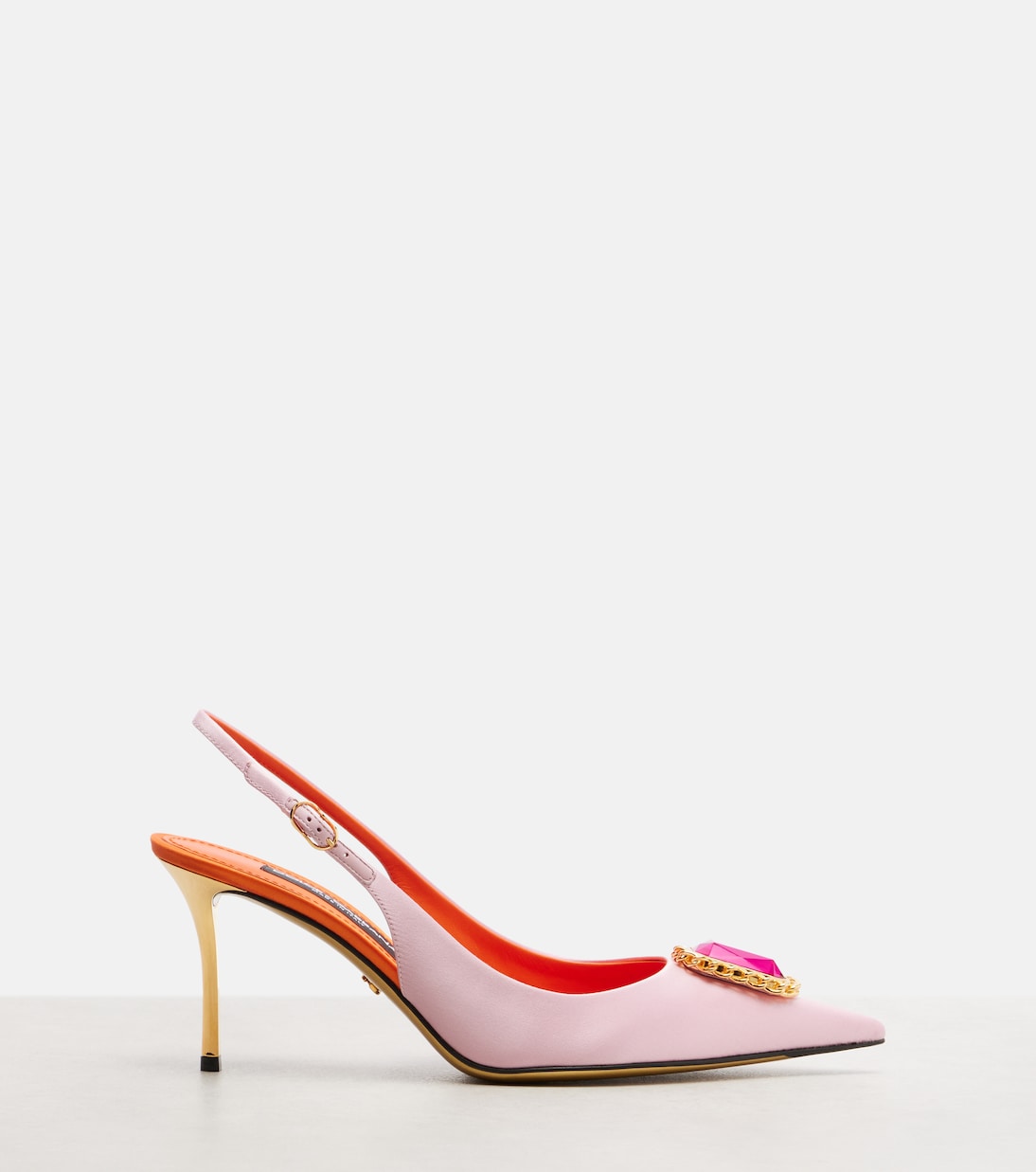Verzierte Slingback-Pumps aus Satin | Dolce&Gabbana