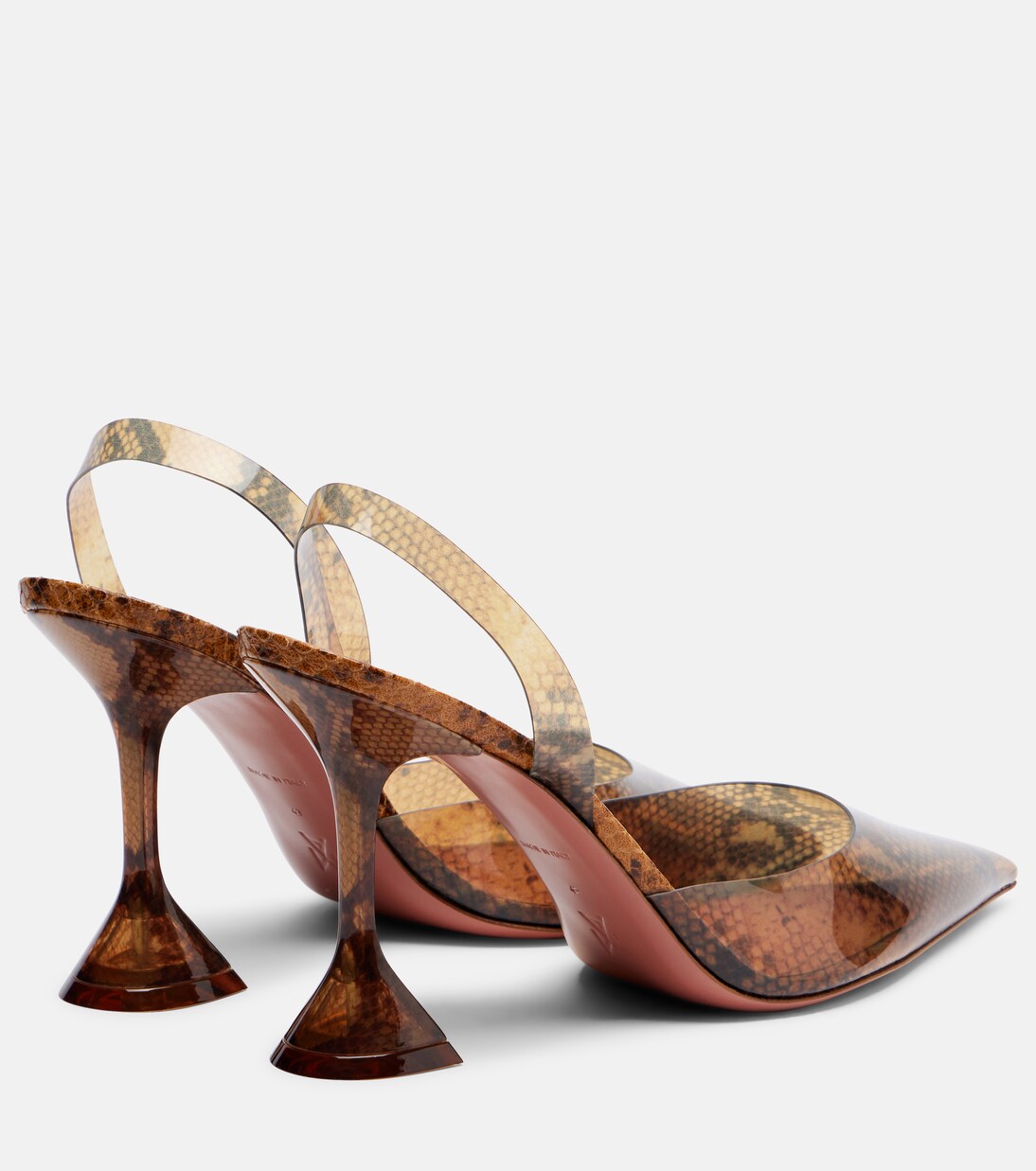Holli snake-print PVC slingback pumps | Amina Muaddi