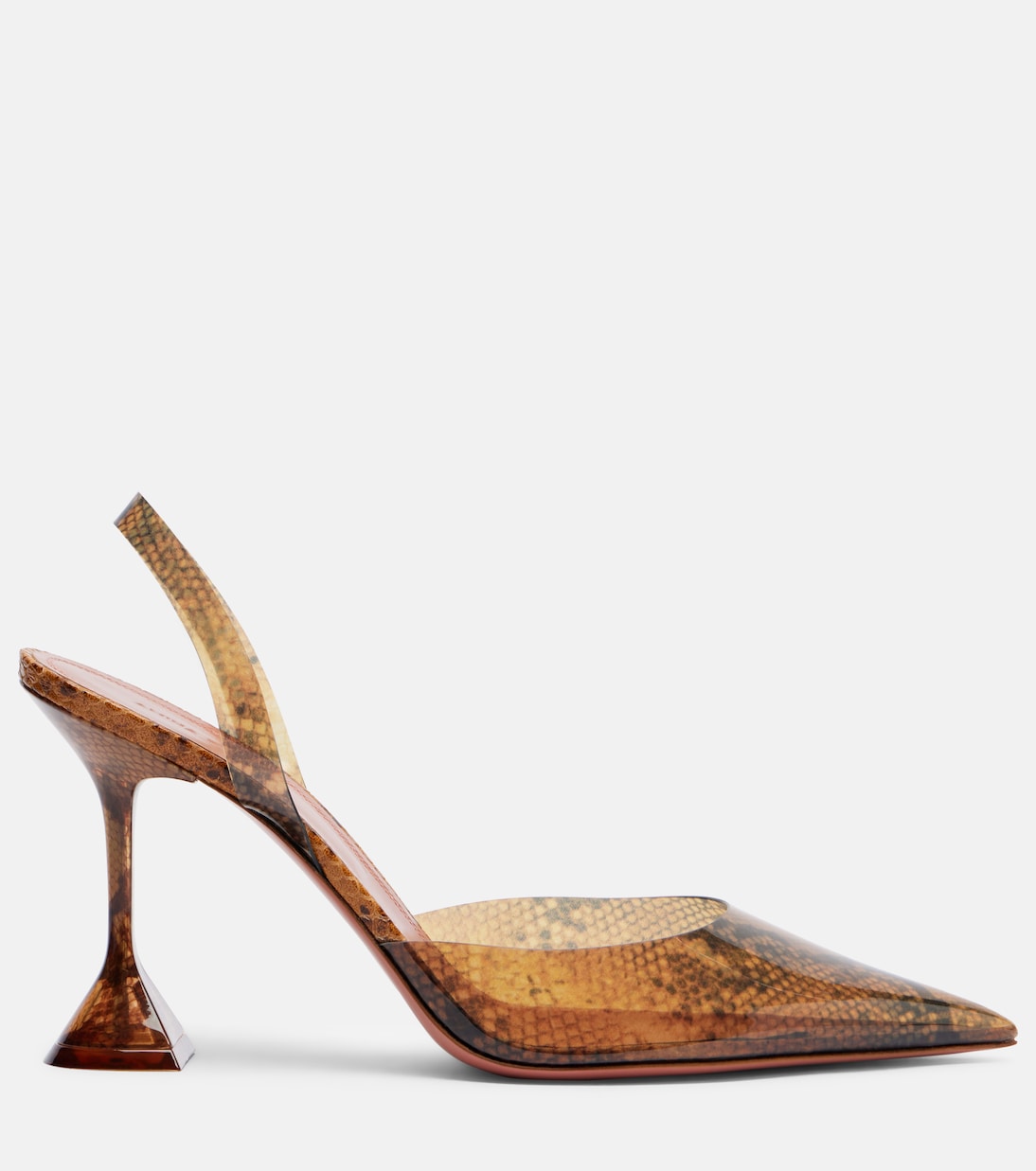 Holli snake-print PVC slingback pumps | Amina Muaddi