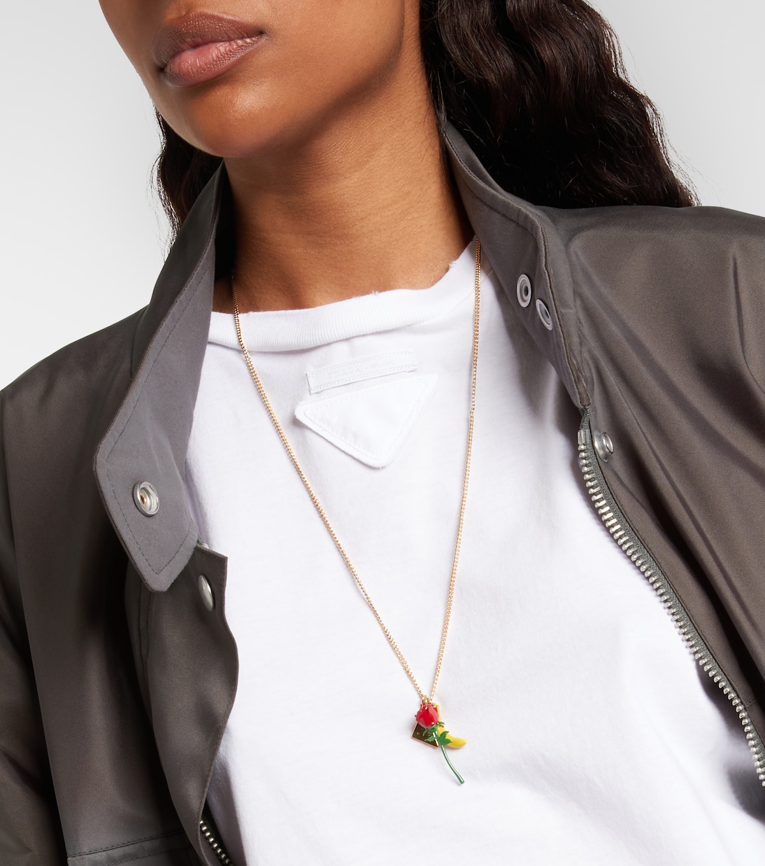 Logo pendant necklace | Prada