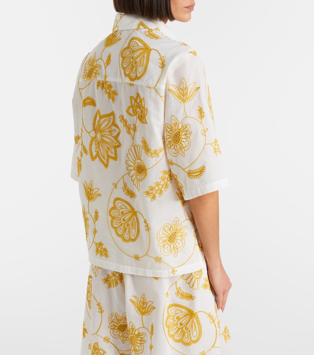 Izana embroidered cotton-blend shirt | Eres
