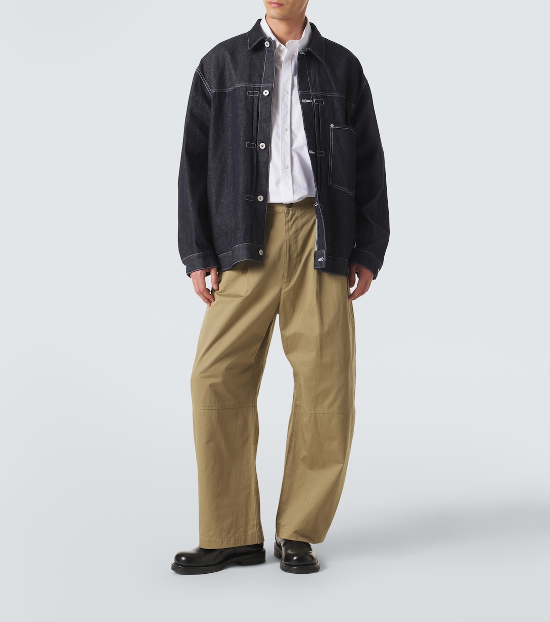 Pantalones chinos barrel de algodón y lino | Comme des Garçons Homme