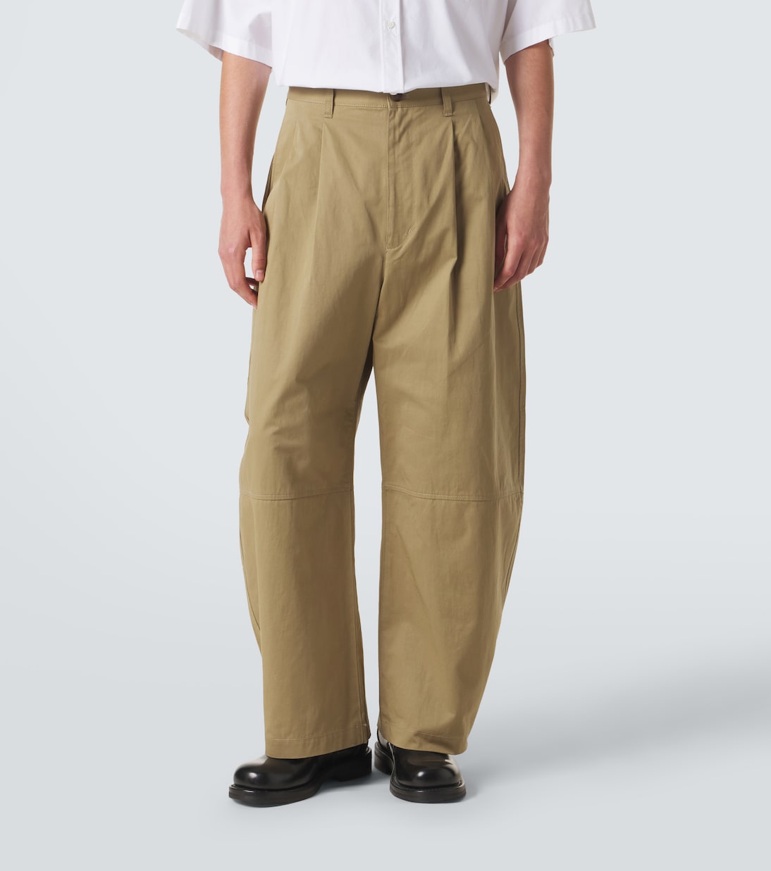 Pantalones chinos barrel de algodón y lino | Comme des Garçons Homme