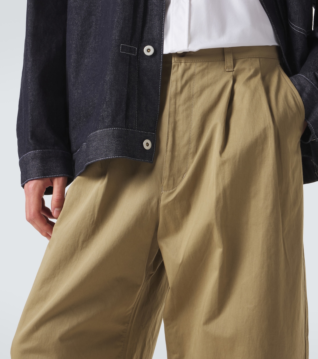 Pantalones chinos barrel de algodón y lino | Comme des Garçons Homme