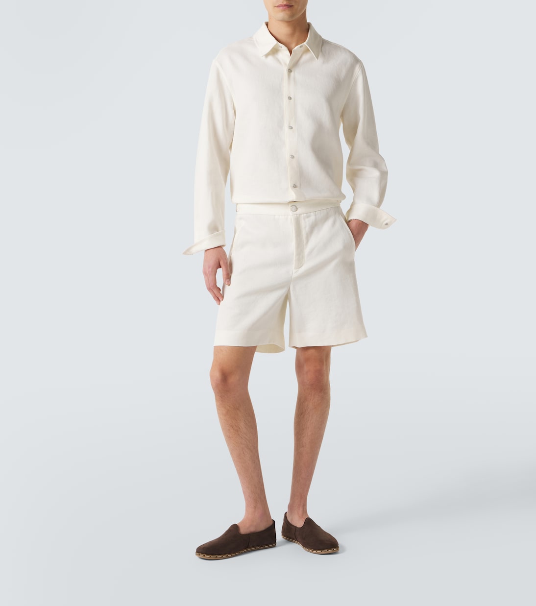 Linen shirt with moonstone | God's True Cashmere