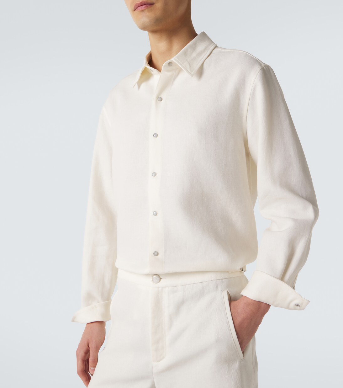 Linen shirt with moonstone | God's True Cashmere